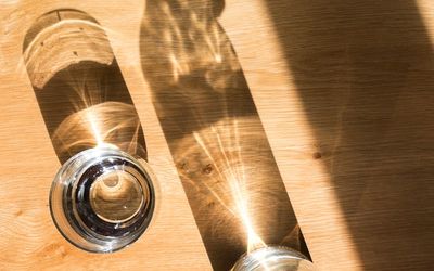 Water bottle on a minimalist table